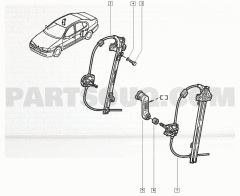 SAĞ ARKA CAM KRİKOSU MEKANİK KOLLU  MEGANE I -7700834340-7702255582