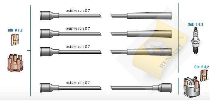 BUJİ KABLOSU CLIO (K7J-E7J)-KNG (E7J)-MGN (E7J-K7M)