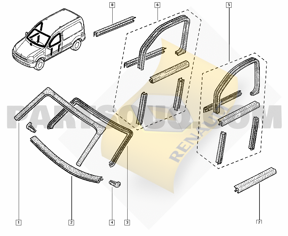 ÖN CAM ALT LASTİĞİ KNG 77 00 303 429