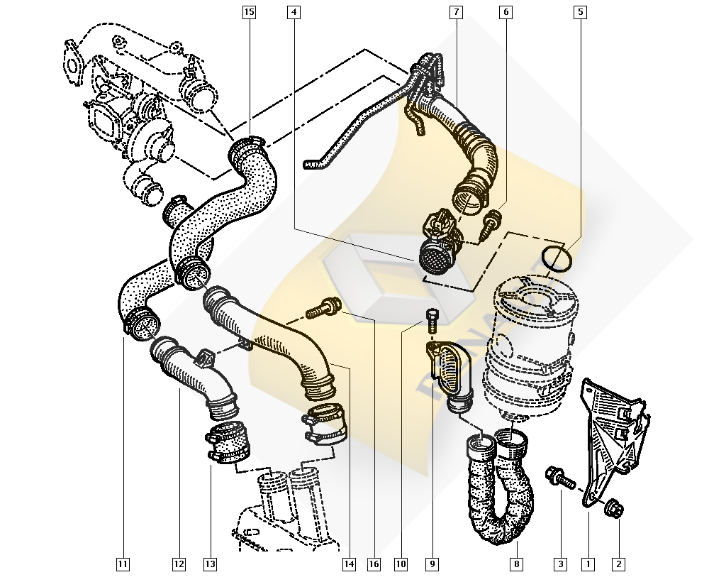 Hava Filitre Hortumu Megane 1.9