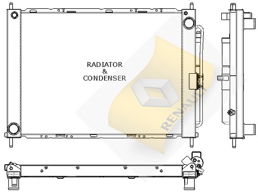 RADYATÖR+KONDENSER (TÜPLÜ) CLIO III-MODUS 1.5 DCI (MEK+AC) (510x382x18+16)8200688382-8200149953	-