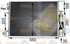 KLİMA KONDENSERİ (KURUTUCU İLE) CLIO II-KNG(97-01) 1-2-1.4-1.5DCI-1.6-1.9(514x376x16)8200106950-8200757789-7700428083